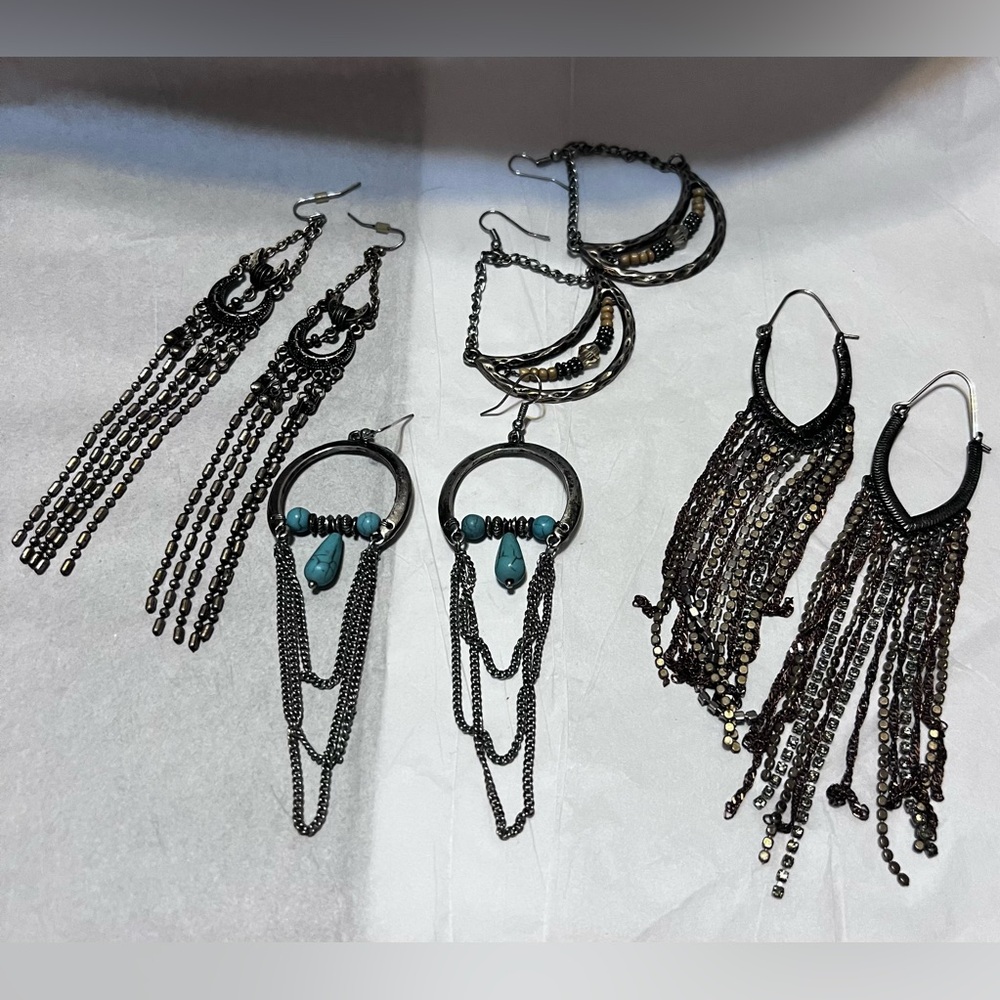 Lot of 4 pairs boho chandelier earrings